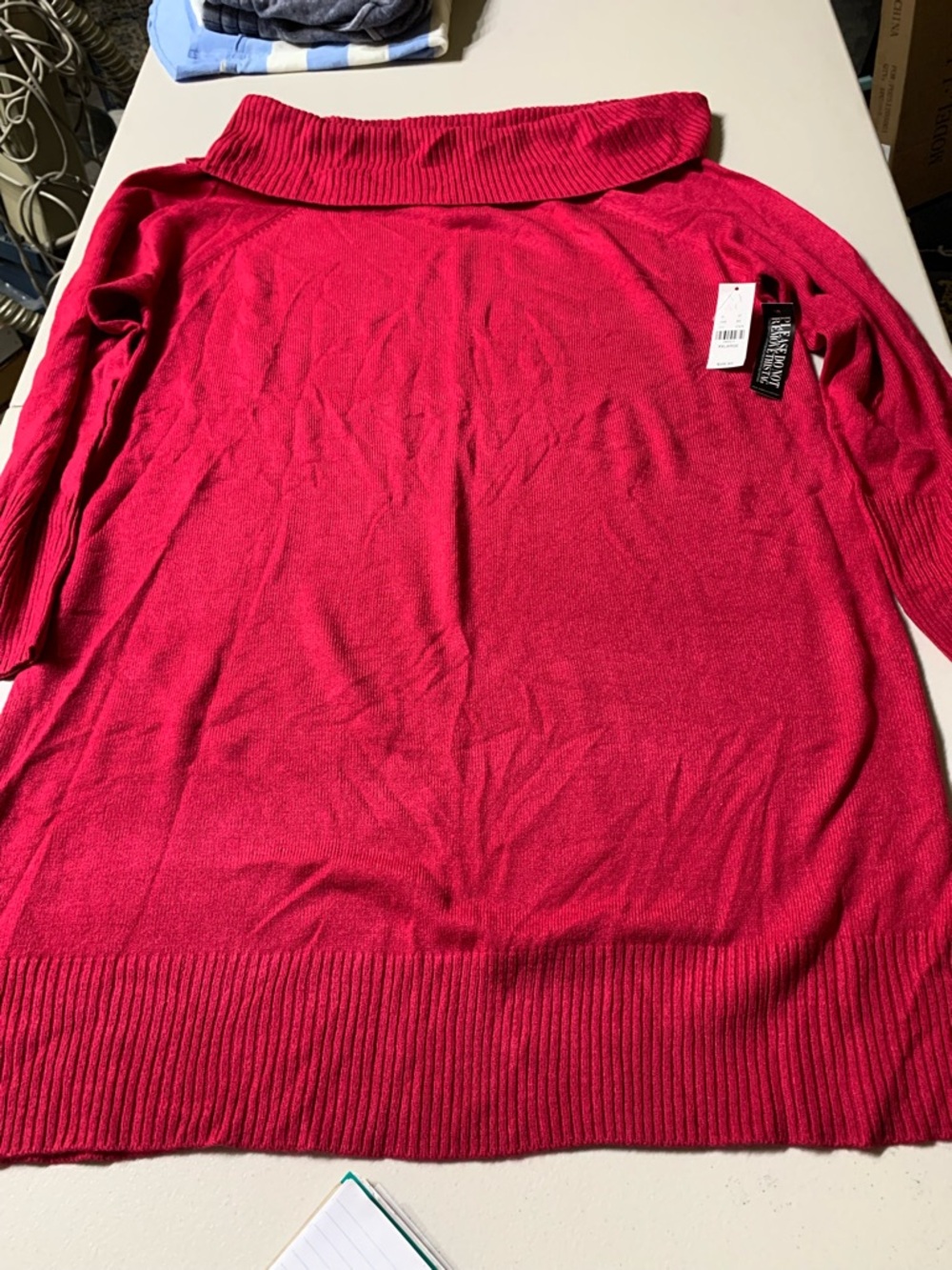New York & Company Women's pinkOff-Shoulder Cowl Sweater